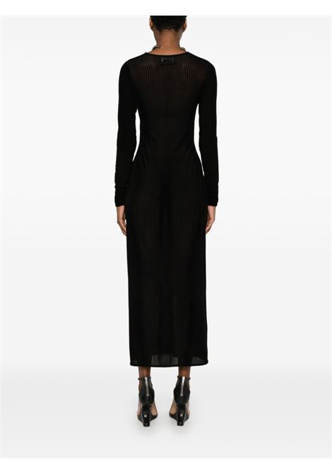 abito lungo morphing pinstripes donna nero in poliammide JEAN PAUL GAULTIER | 24/31-F-RO270-T570-0000
